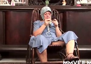 Babushka getting throated and then gaped