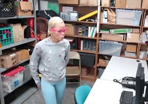 Blond-haired lady submits to his hard cock here