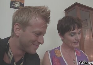 Stockings-wearing babe deepthroating dick here