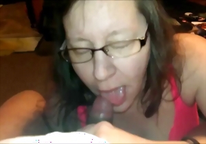 Playful lady gives a gorgeous blowjob down on the knees